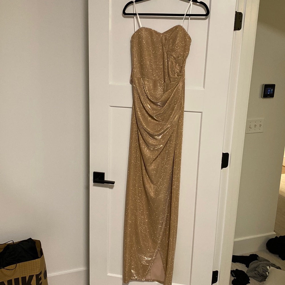 Evening gown, gold sparkly dress size, size 8